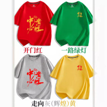 2024中考加油誓师必胜T恤送考服初三毕业班服红绿黄灰色励志半袖