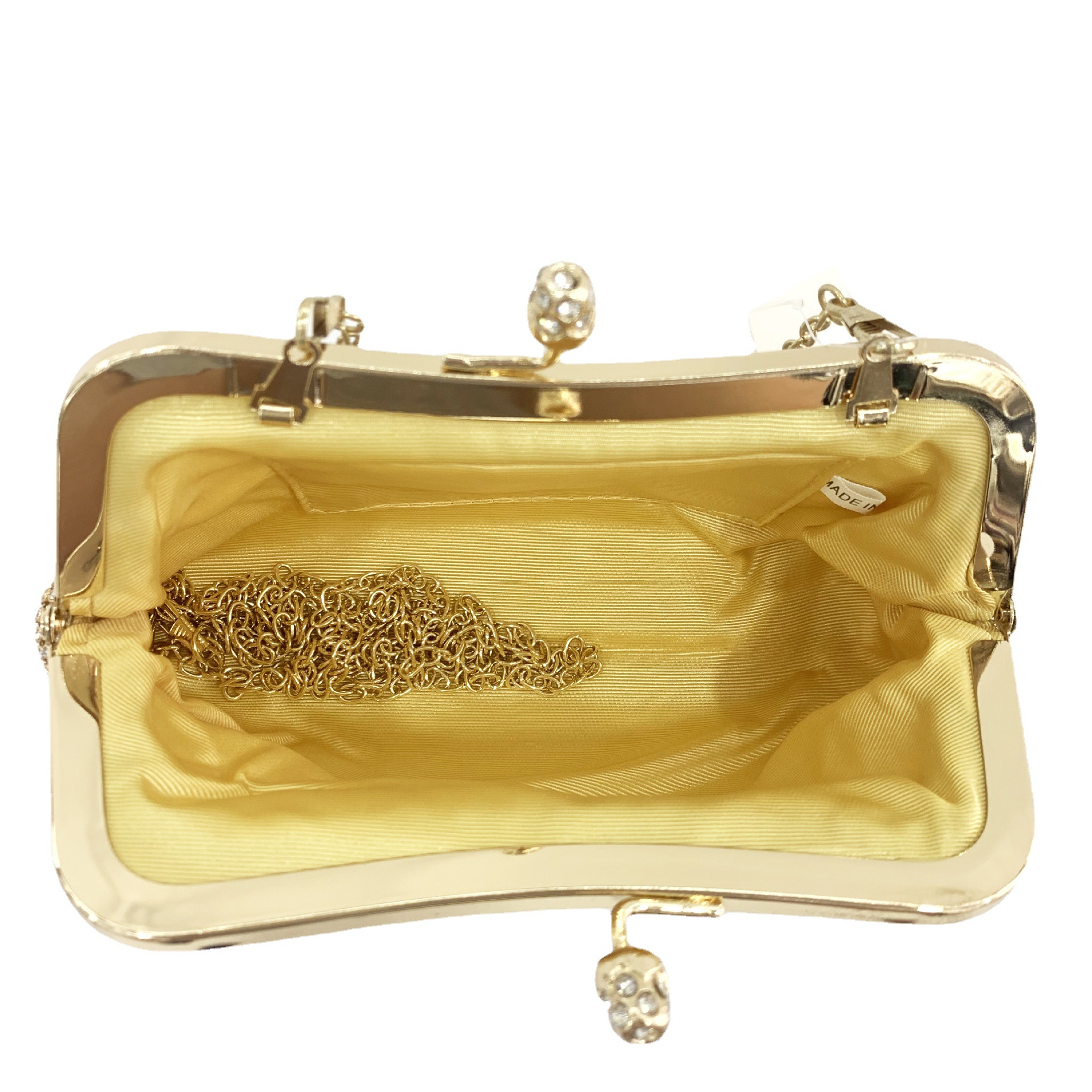 跨境金属水钻晚宴包彩虹渐变链条晚装包高档新娘手拿包party bag