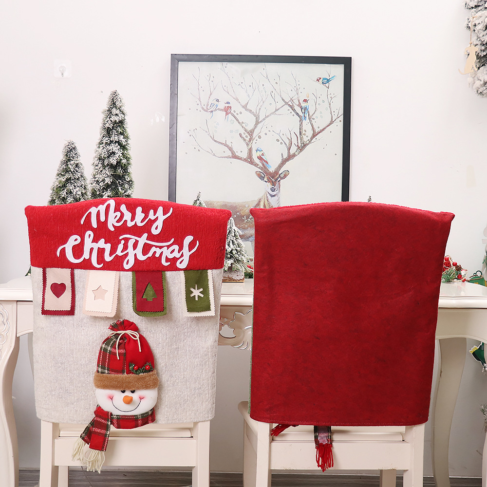 Christmas Decorations Cartoon Color Three-Dimensional Doll Chair Cover Elk Table and Chair Cover Kitchen Dress up Props Wholesale