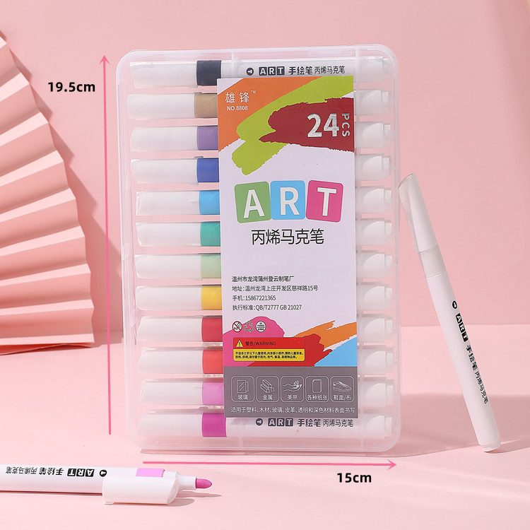 48 Colors Acrylic Marker Pen Hand-Painted Waterproof Color Marking Pen Painting Children's Erasable Color Acrylic Brush