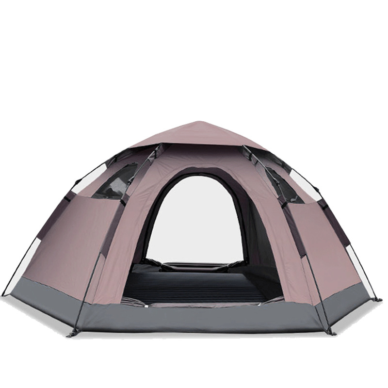 Outdoor Camping Tent Hexagonal Multi-Person Beach Park Sunshade Automatic Folding Quickly Open Camping Portable Tent