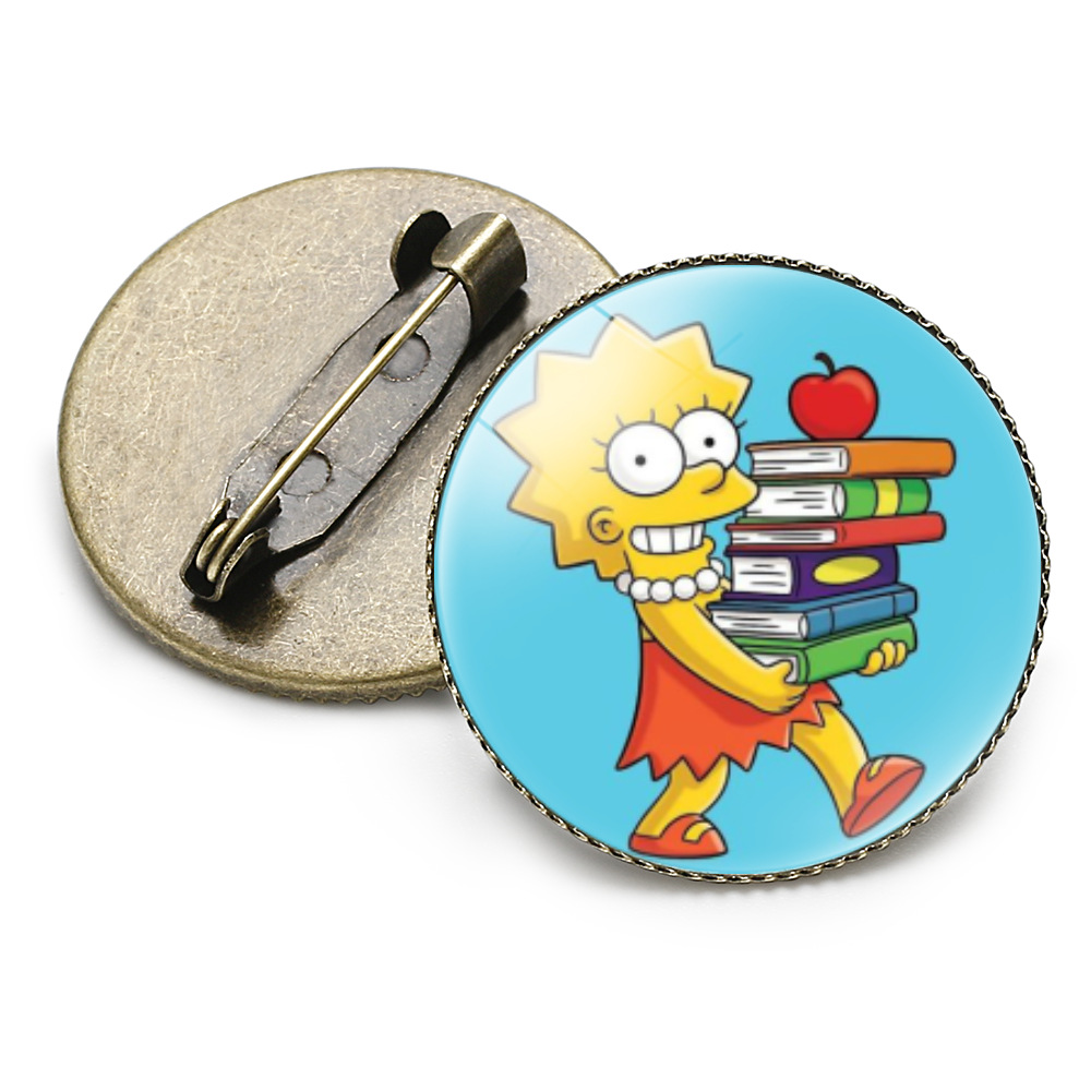 水晶复古辛普森一家卡通胸针搞笑动漫别针胸章批发外贸徽章小饰品