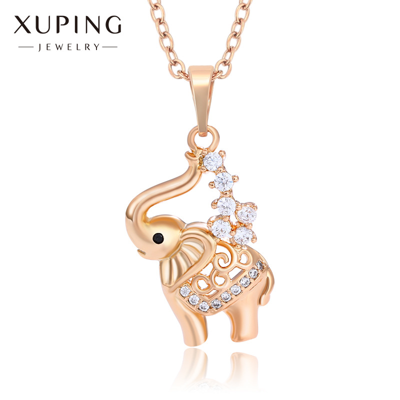 Xuping Jewelry Cartoon Cute Water Spray Elephant Pendant Wholesale Japanese and Korean Fashion Elephant Inlaid Zirconium Pendant