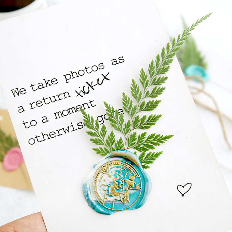 火漆干花复古定制装饰素材ins风北欧植物请帖信封礼物手工封蜡印