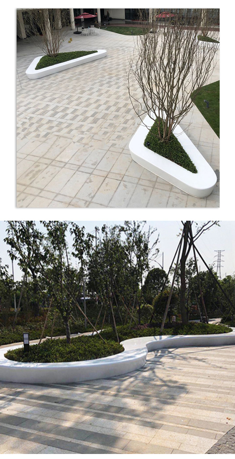 玻璃钢围树池组合座椅户外种植花池盆坐凳商场公共园林休息休闲椅