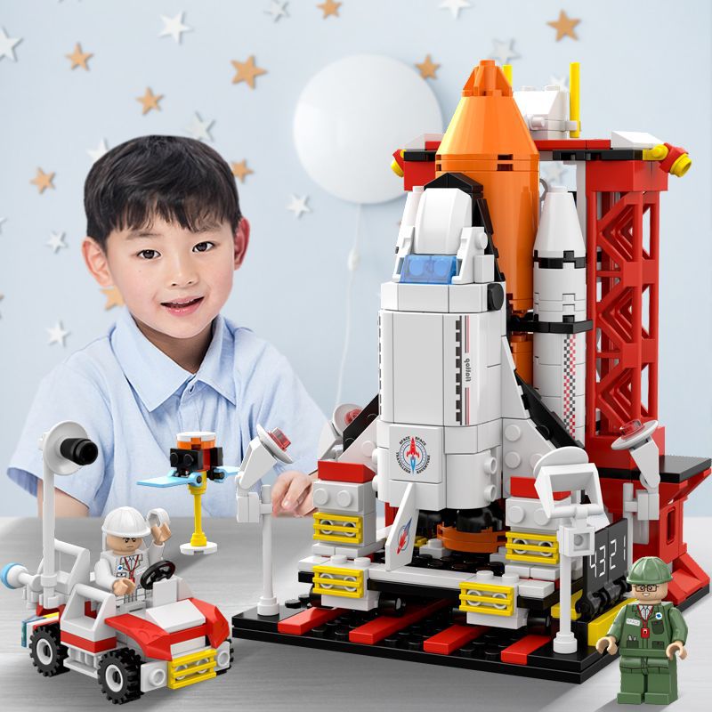 积木火箭系列生日礼物航天飞机宇宙飞船拼装玩具男孩8益智6岁以上