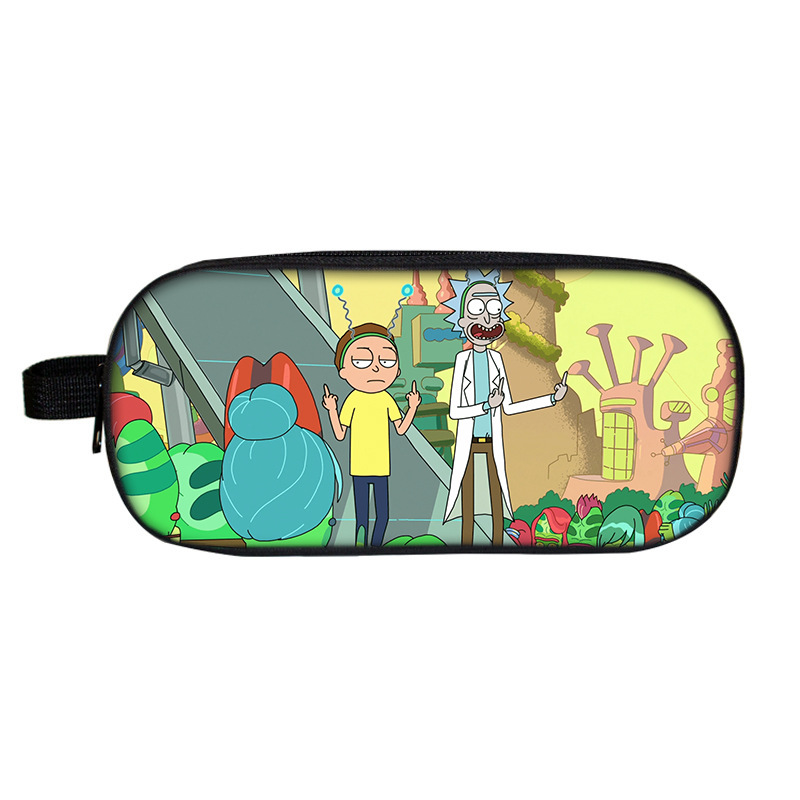瑞克和莫蒂rick and morty双层笔袋大容量笔盒学生儿童文具盒代发