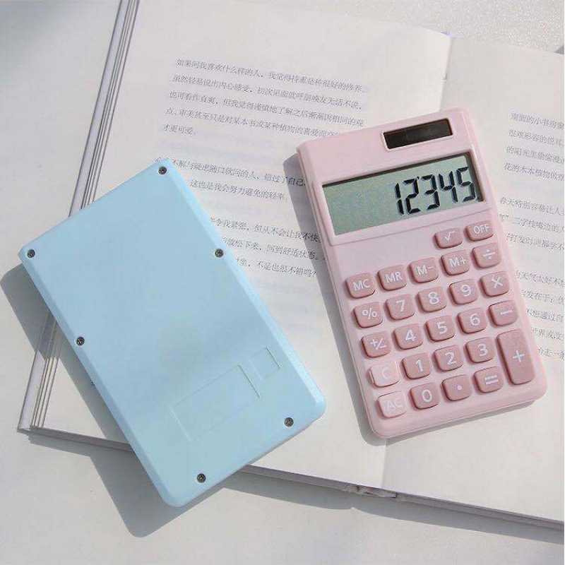 Calculator Candy Color Desktop Solar Compact Portable Large Screen Display Dual Power Supply for Student Accounting