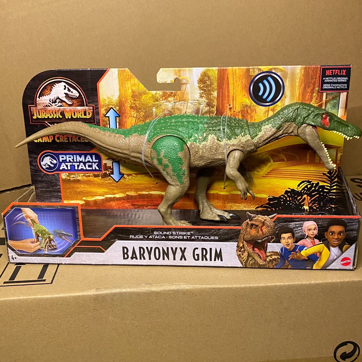 美泰侏罗纪世界声效竞技恐龙玩具冰脊龙三角龙无齿翼龙模型gjn64