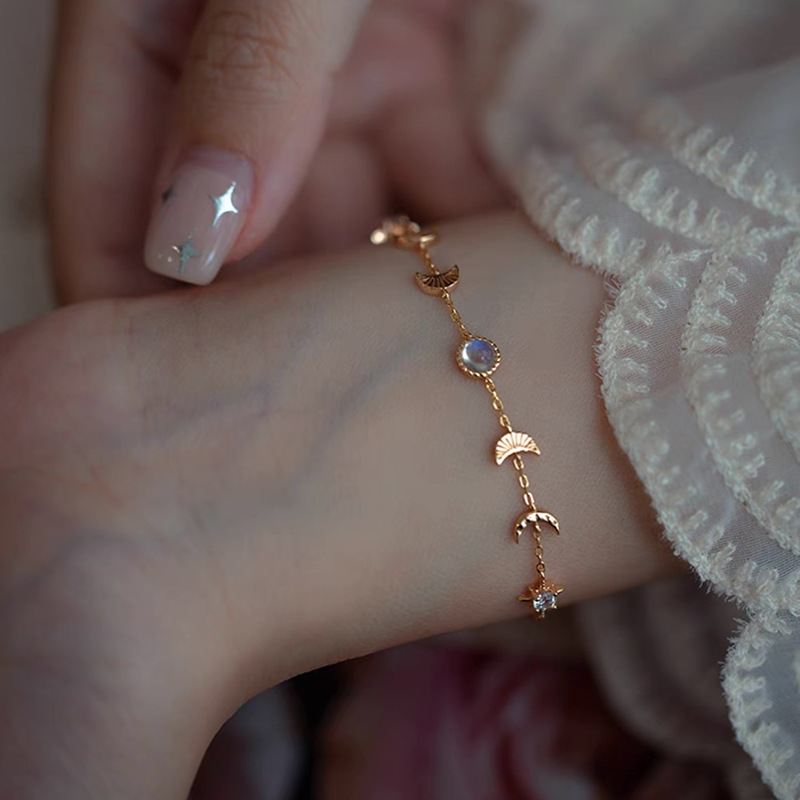 天然月光石手链s925银月亮甜美时尚-阿里巴巴