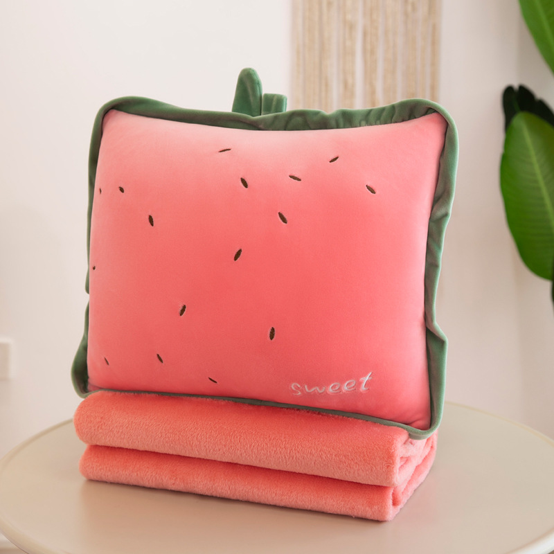 New Fruit Airable Cover Air Conditioning Blanket Pillow Nap Blanket Two-in-One Office Cushion