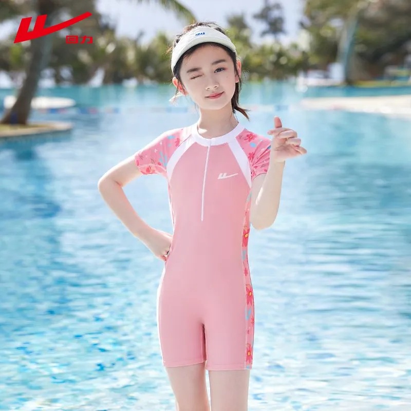回力儿童泳衣女孩新款夏季连体小中大童快干女童游泳衣泳装-阿里巴巴