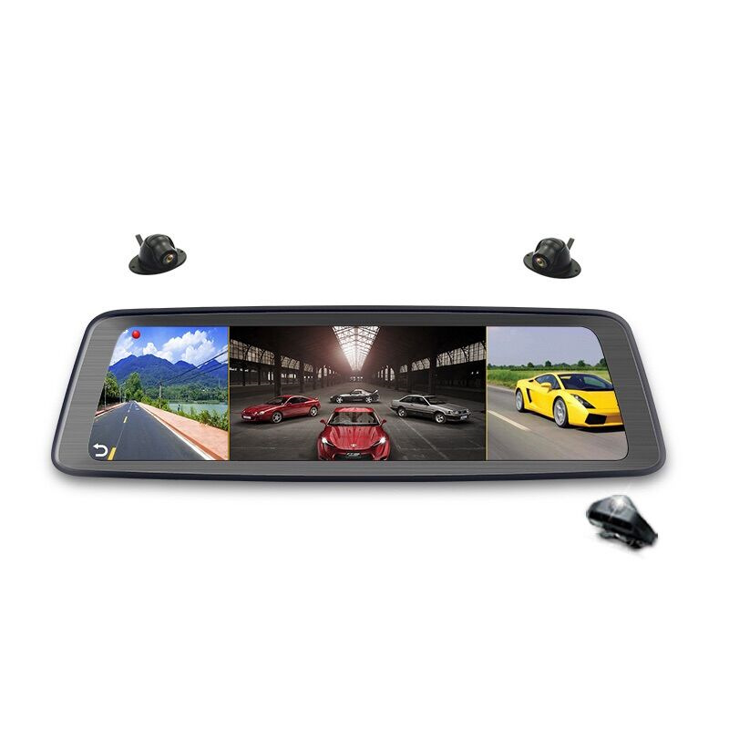 四路行车记录仪360度全景adas流媒体智能后视镜4镜头云导航一体机