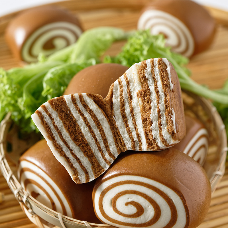 手工巧克力小花卷速冻早餐儿童馒头卡通面食北方面包甜馍馍饽饽