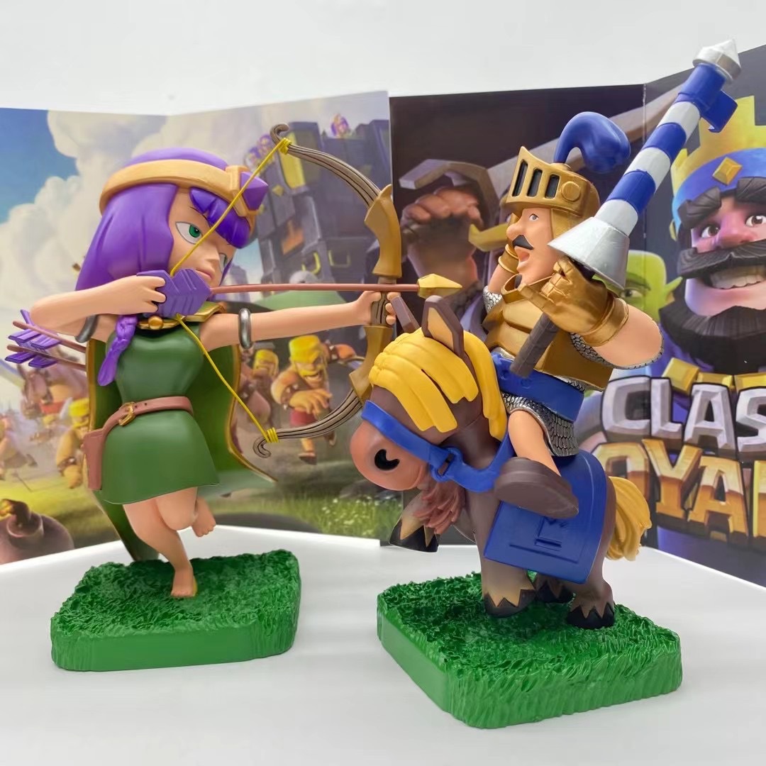 部落冲突皇室战争 国王女王 弓箭手 战争王子 手办公仔礼物玩具
