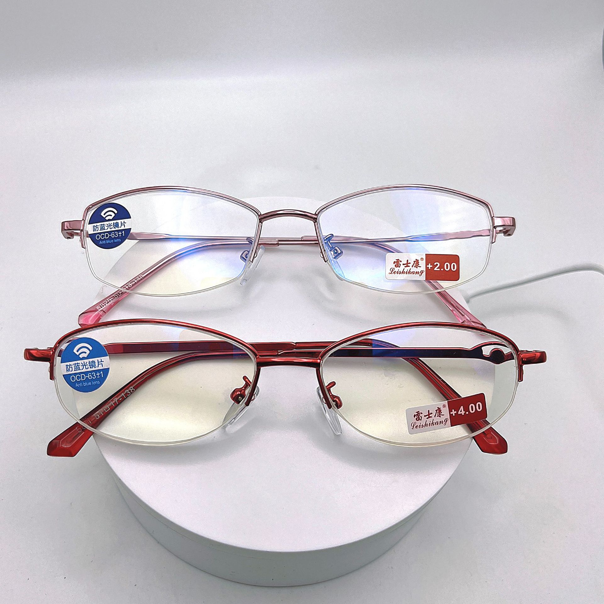 防蓝光老花镜女士精品防蓝光抗疲劳老花眼镜商务半框老花眼镜批发