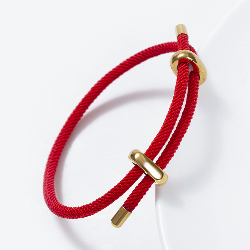 现货批发不锈钢8字扣手链 diy串珠男女钢丝绳手镯转运珠双向调节