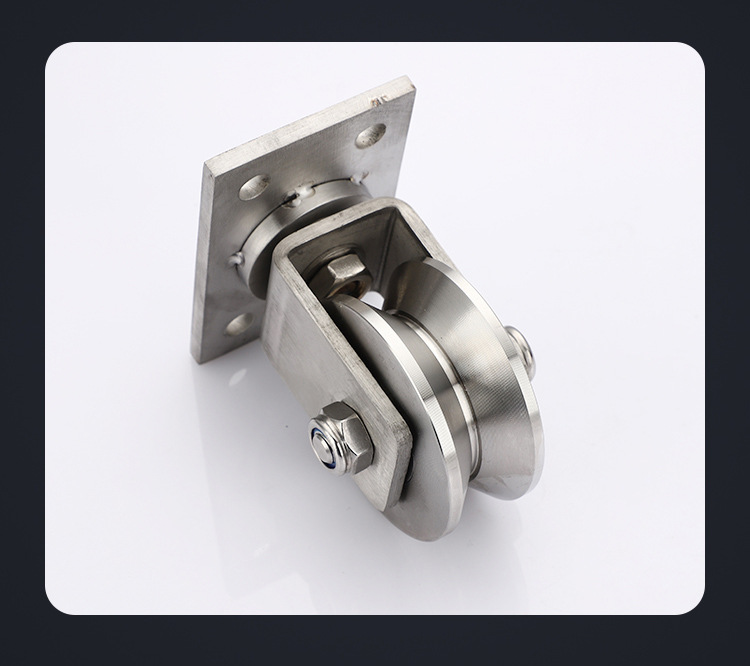 不锈钢304滑轮大门轨道轮 带板旋转万向轮 电动门槽轮起重吊轮