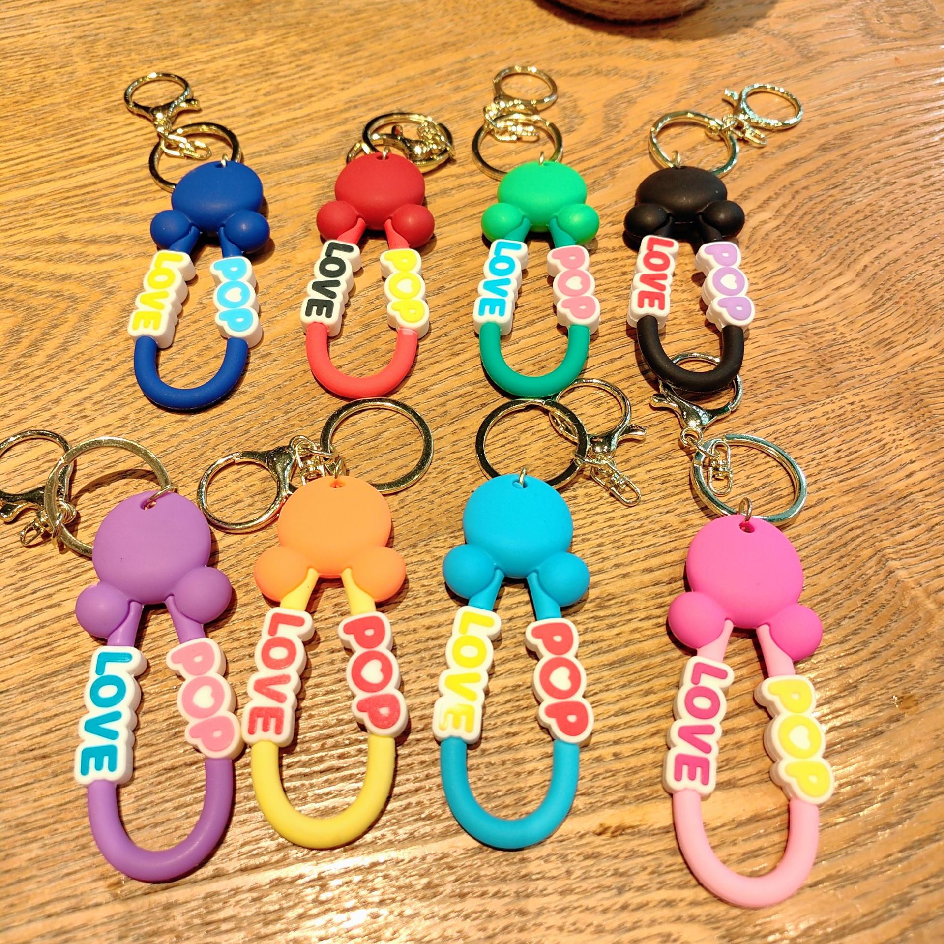 New Pvc Mickey Headwear Rope Keychain Pendant Accessories Exquisite Key Chain Doll All-Match Rope Small Gift