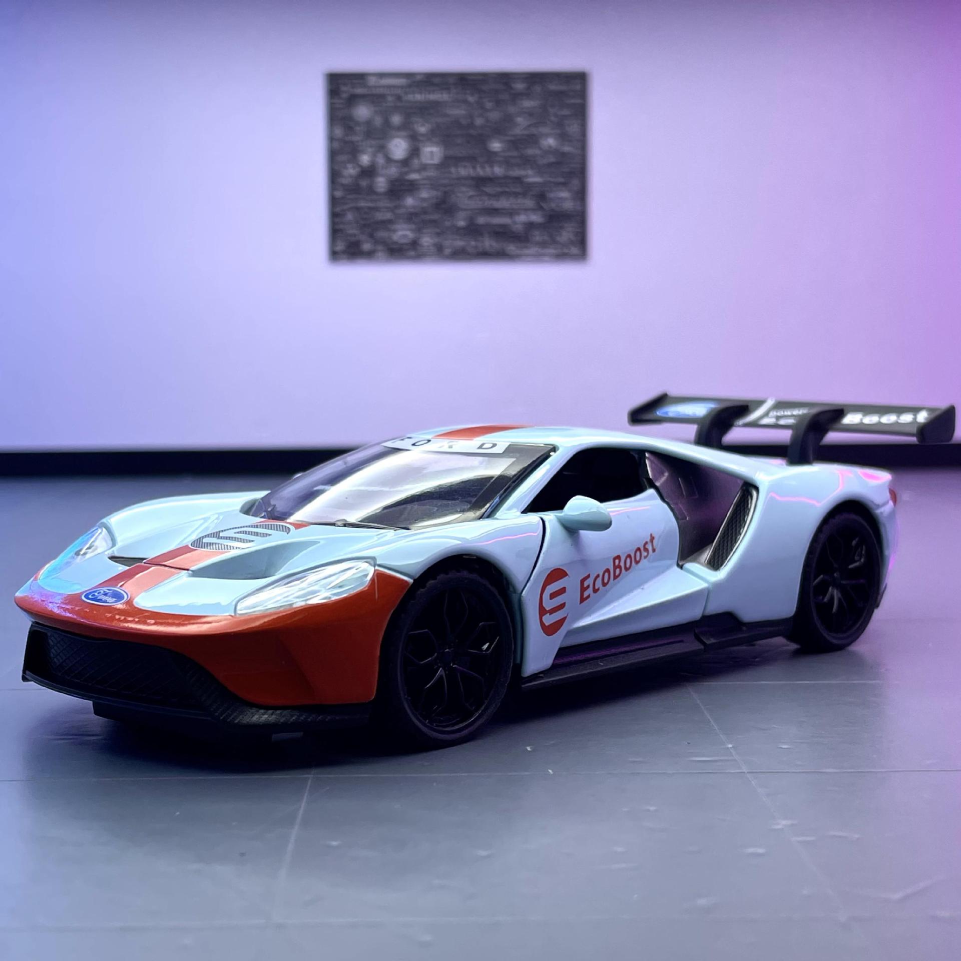 新奥合金车模1:32幅特gt跑车赛道版回力带声光玩具汽车模型摆件品