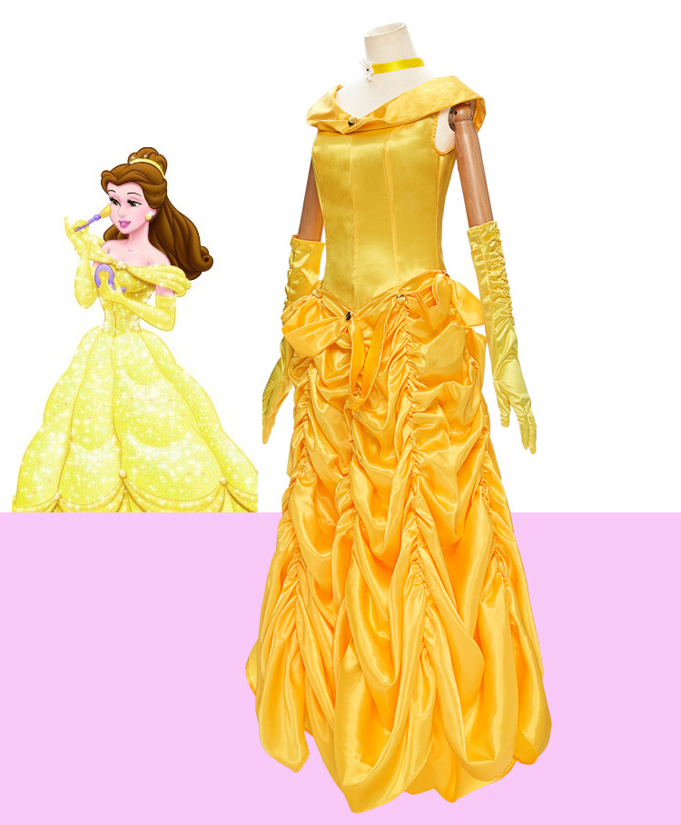 万圣节服装美女与野兽贝尔公主裙贝儿公主cos服写真摄影服装现货