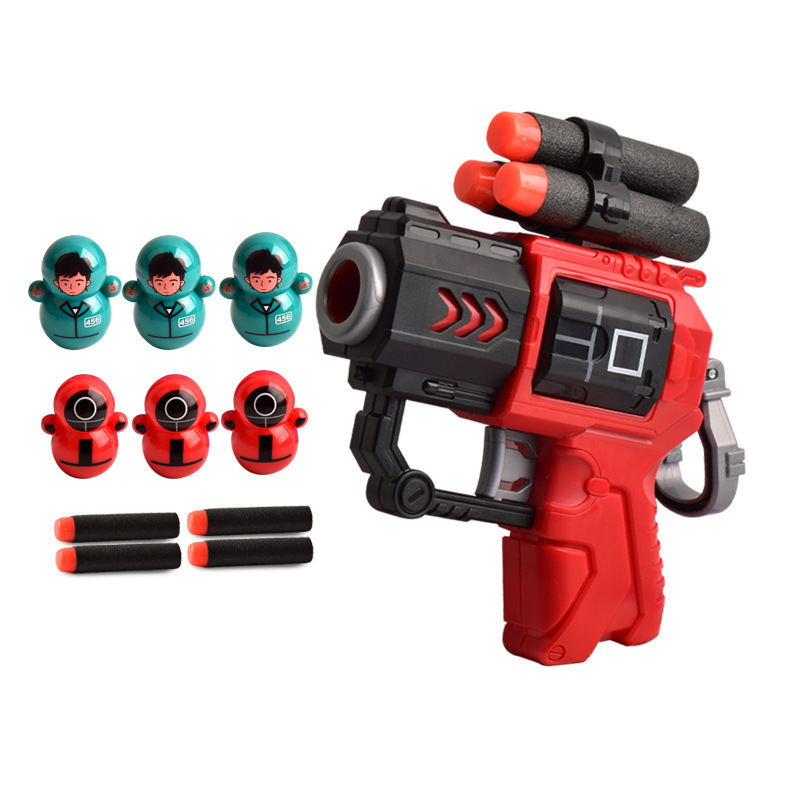 Cross-Border Children's Soft Bullet Gun Board Game Set Manual Bolt Soft Bullet Children's Toy Gun Toy