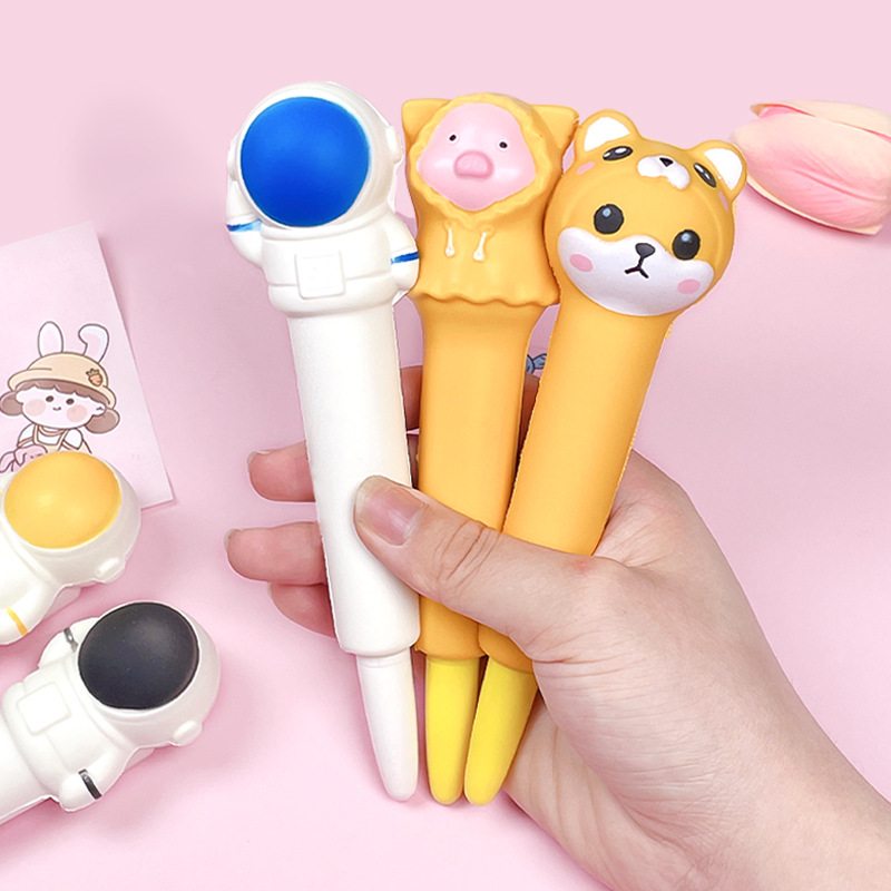 New Creative Decompression Pen Decompression Pen Pig Cartoon Student Vent Pen Slow Rebound Pen Cute Gel Pen