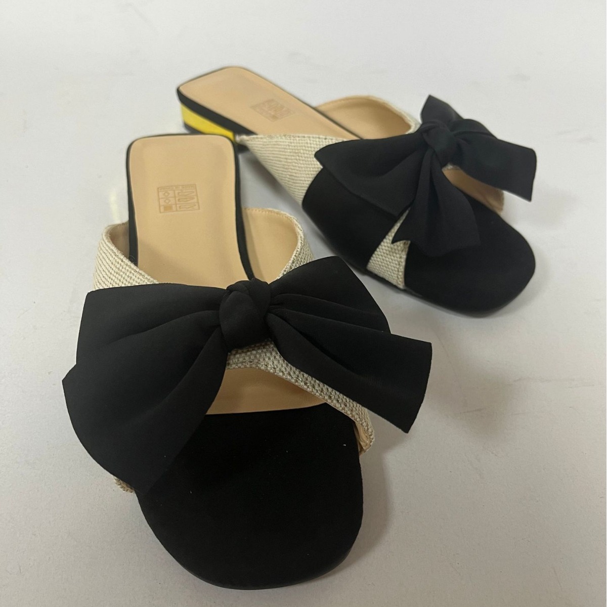 方头蝴蝶结拖鞋女夏外穿2024年新款百搭仙女平底半拖鞋