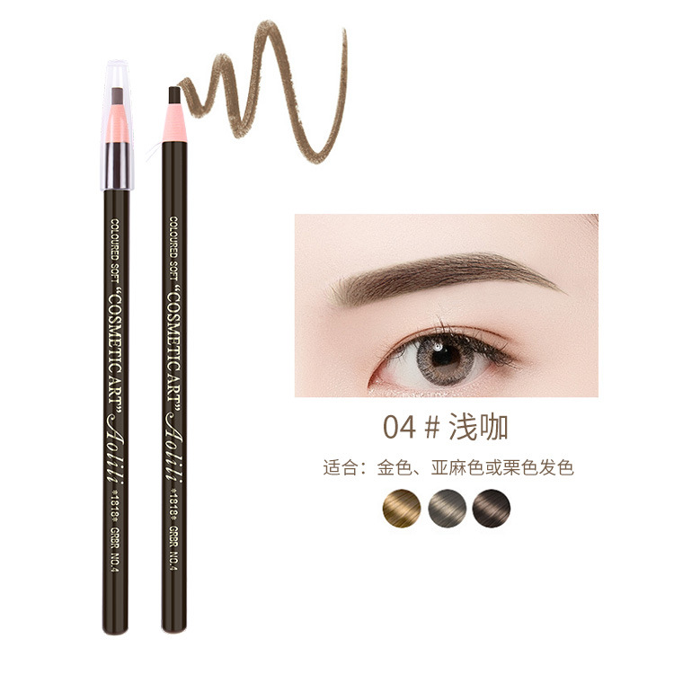 Olie 1818 Line Drawing Eyebrow Pencil Waterproof Not Smudge Genuine Goods Wooden Hard Core Wholesale Eyebrow Powder for Makeup Artists