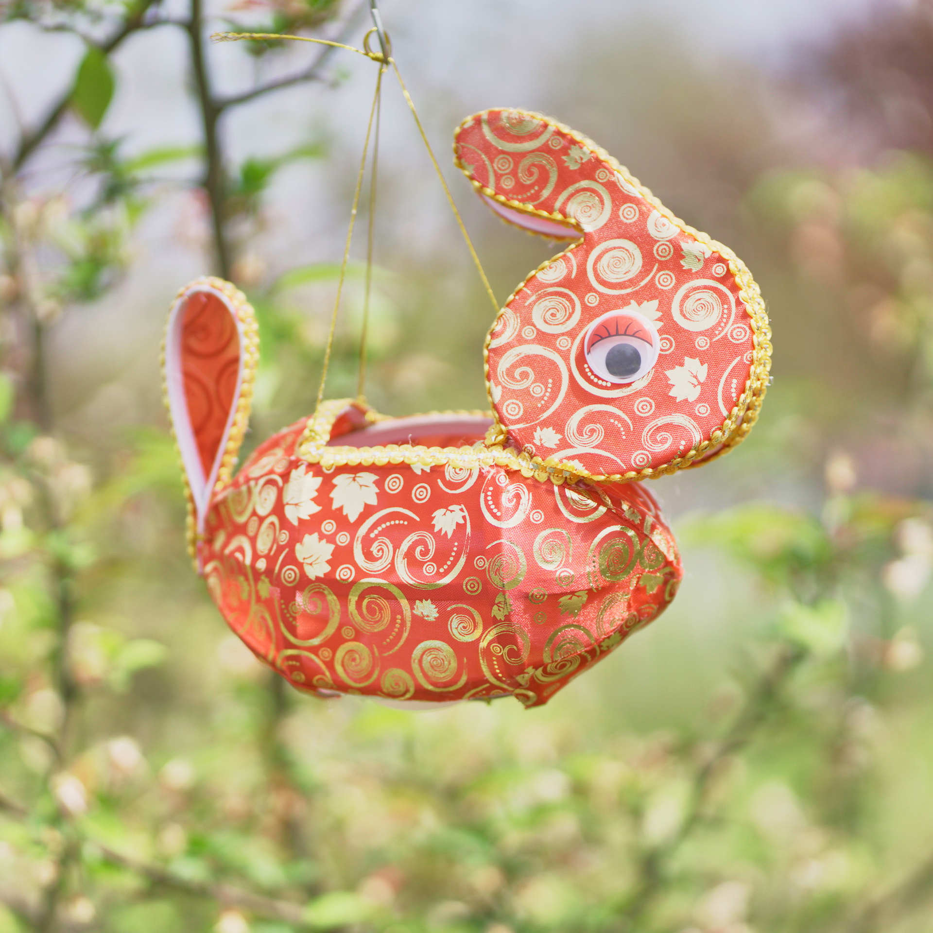 春节元宵手提灯笼diy复古传统兔子灯中国风手工兔子玩具花灯批