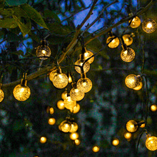 LED太阳能防水灯串露营帐篷天幕氛围装饰灯彩灯草坪庭院汽泡球灯