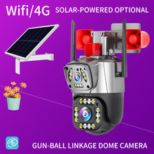 工厂太阳能摄像头户外低功耗WIFI球机智能360度无线摄像头
