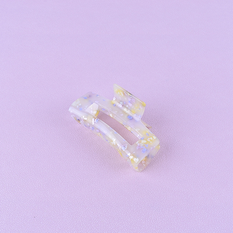 New Large Hollow Floral Light Yellow Hair Clips Hair Accessories Female Acrylic Shark Clip Geometric Square Plate Hair Clip