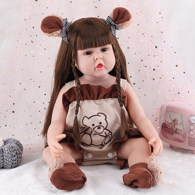 60cm Simulation Baby Reborn Doll Soft Rubber Doll Large Doll Cross-Border New Product Baby Girls' Toy