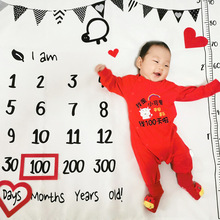 宝宝拍照背景布道具 婴儿月龄成长记录 满月百天周岁纪念背景毯
