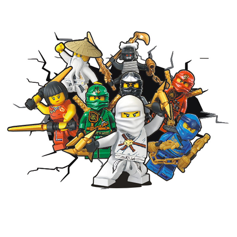 2022新款幻影忍者贴纸卡通动漫墙贴儿童房pvc墙面装饰贴画可移除