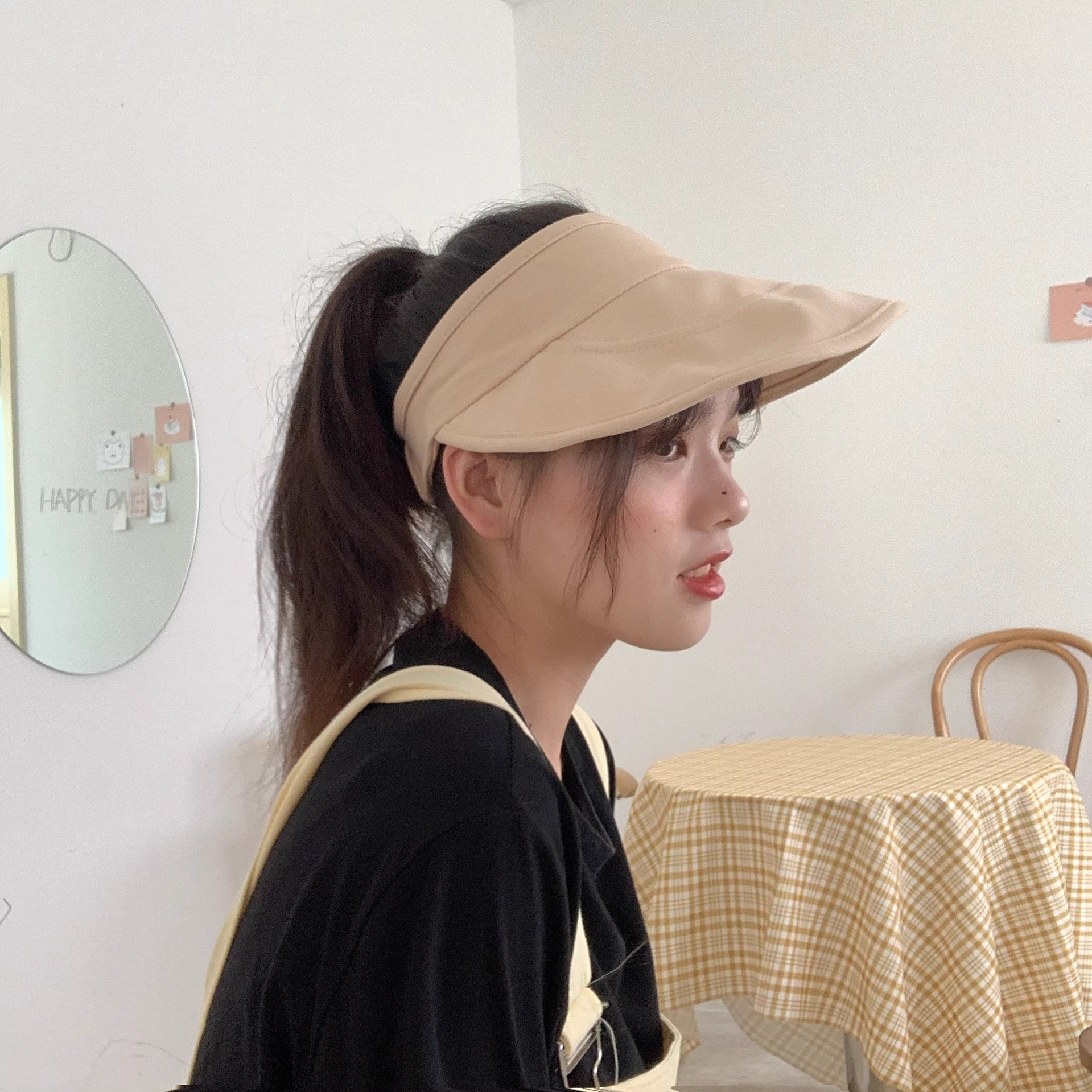 甜飒的宝藏空顶帽遮阳帽子女百搭纯色防晒遮脸鸭舌帽-阿里巴巴