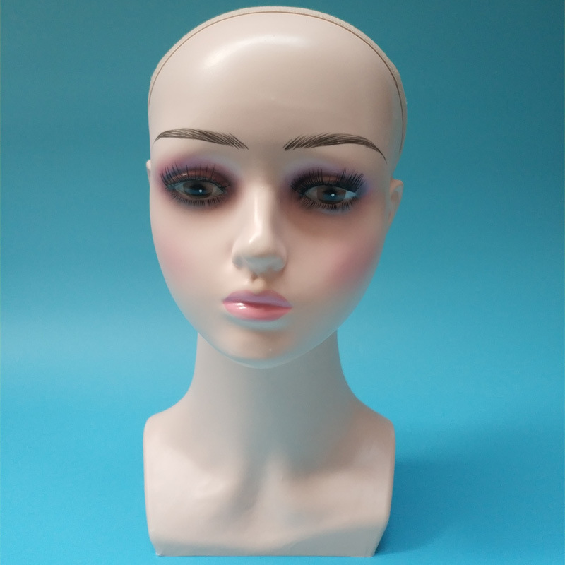 头模假发展示模特头假发支架帽子展示架化妆练习头模型假人头