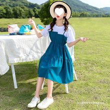 女童洋气时尚连衣裙夏装2023新款韩版童装中大童儿童夏季休闲裙子