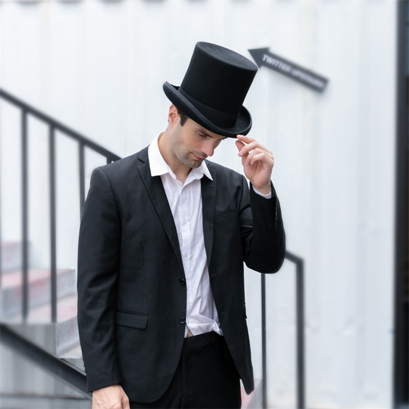 0成交1件张晓智9年相似gemvie 11厘米羊毛毡高顶礼帽男女用新型圆筒帽