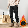 2022 winter new pattern Military Casual pants Trend Overalls Plush Thickened paragraph Multiple pockets trousers