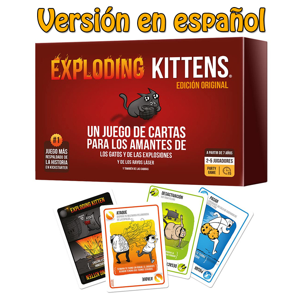 跨境爆款 西班牙语版炸弹猫 exploding kittens 聚会游戏卡牌