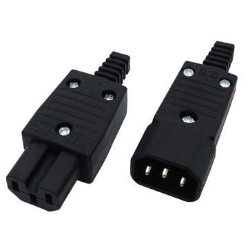 铁 电动车插头蓄电池品字接线插头电瓶车3三芯公母对接头ac插头