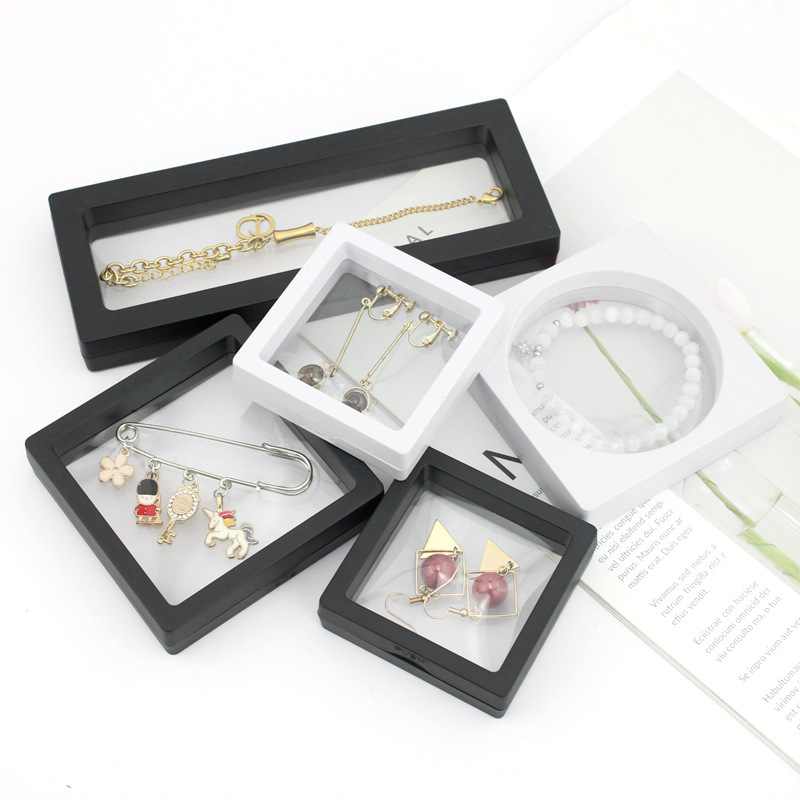 PE Film Suspension Box Packing Box Transparent Jewelry Box Earring Box Necklace Box Anti-Oxidation Storage Box Decoration