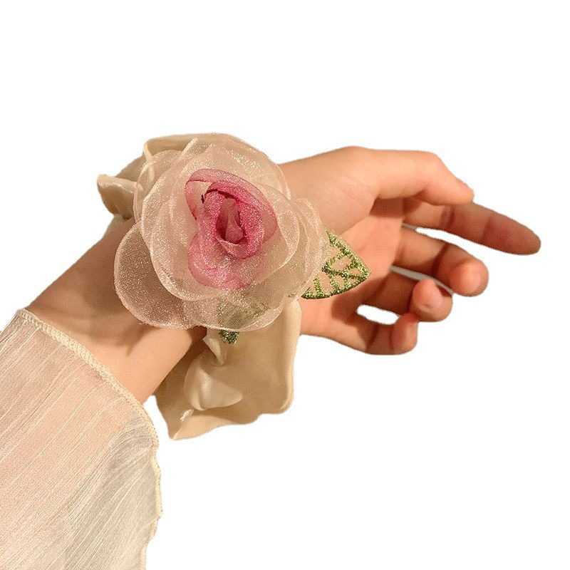 French Retro Good-looking Super Fairy Gentle Rose Large Intestine Hair Band New Cute Sweet Flowers Hairpin Hair Rope