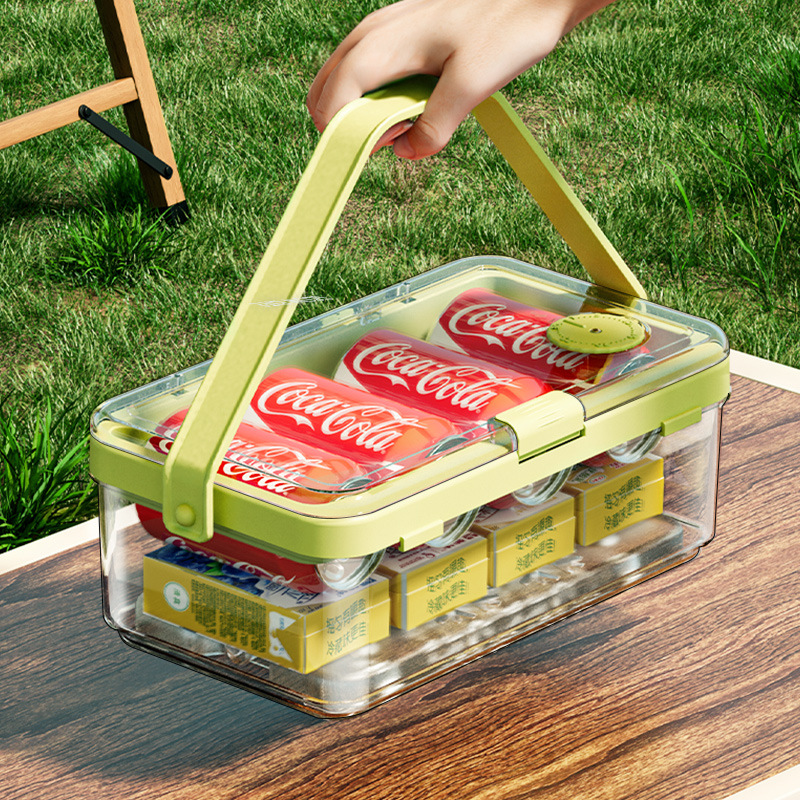 Portable Crisper Multi-Grain Vegetable Refrigerator Crisper Bento Box Outdoor Picnic Basket Snack Fruit Storage Box