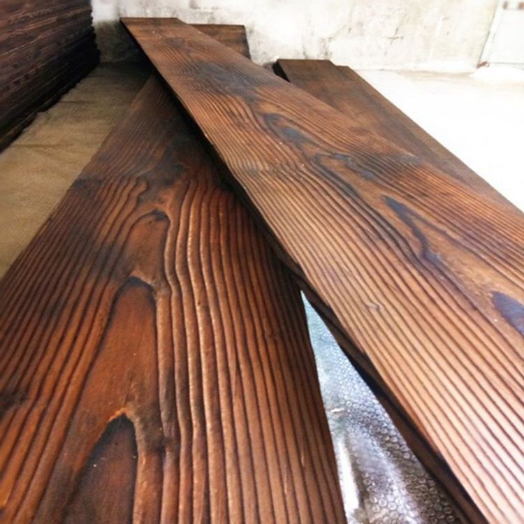 四川厂家防腐木松木碳化木防腐木板阳台木地板火烧木材实木龙骨批