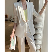 西装套装女2024春秋新款两件套时尚气质职业gao级感休闲白色西服