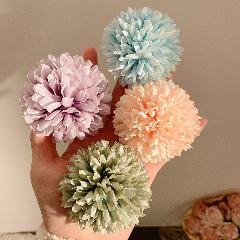 超仙花发夹女刘海侧边发卡绣球花菊花发饰头饰海边氛围感头花