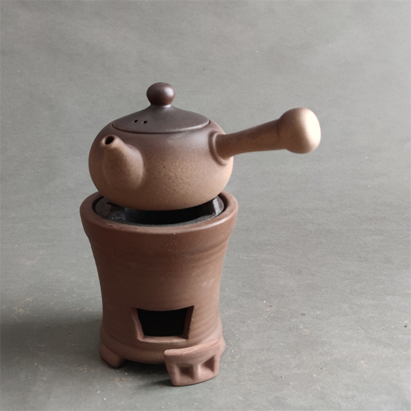 仿古碳炉烧炭炉风炉潮州橄榄炭红泥小火炉煮茶器木炭煮茶炉粗陶炉